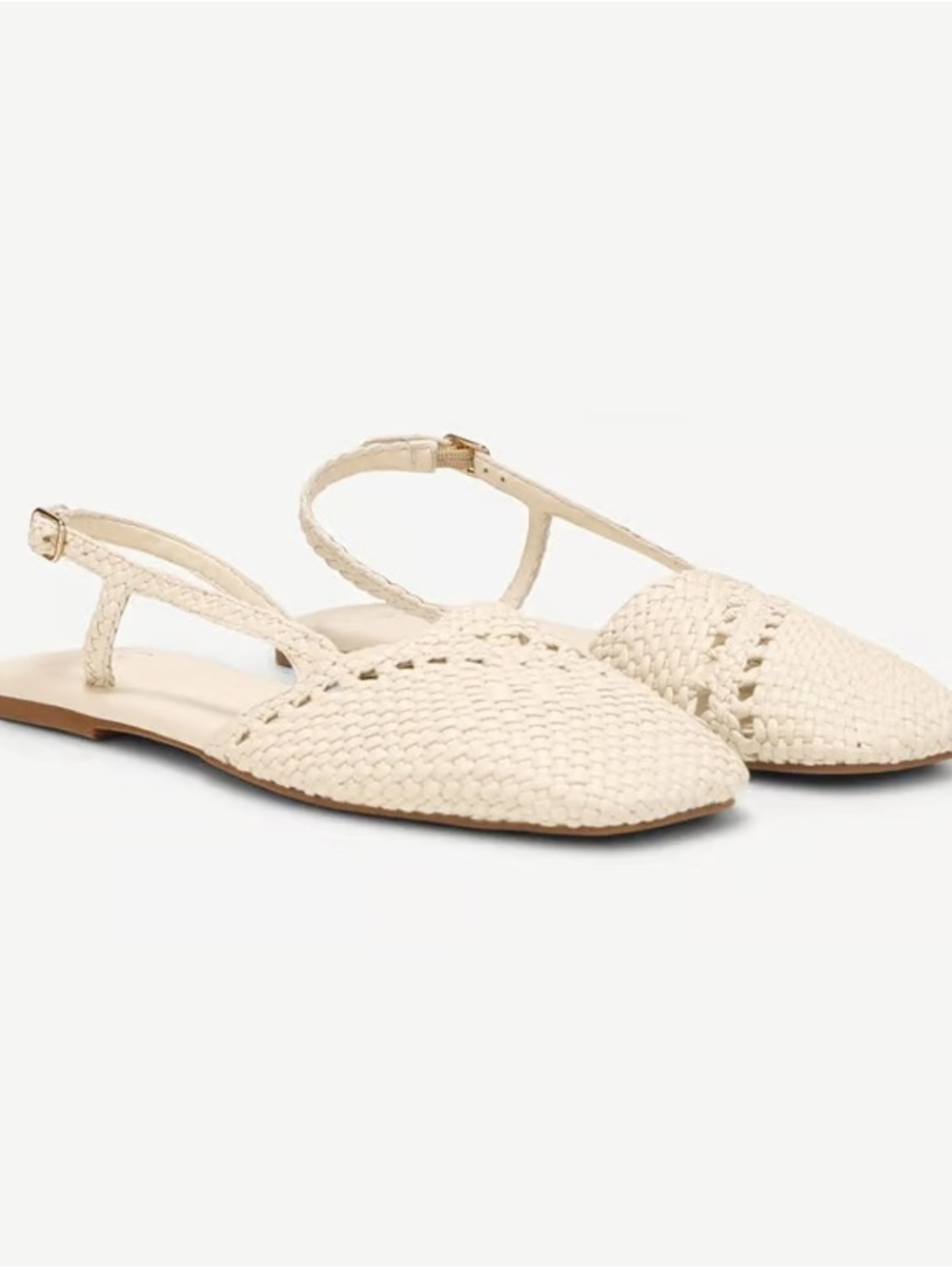 Franco Sarto Cream Woven Pointed Slingback Flats - Sarto Ilona Slingback Flat